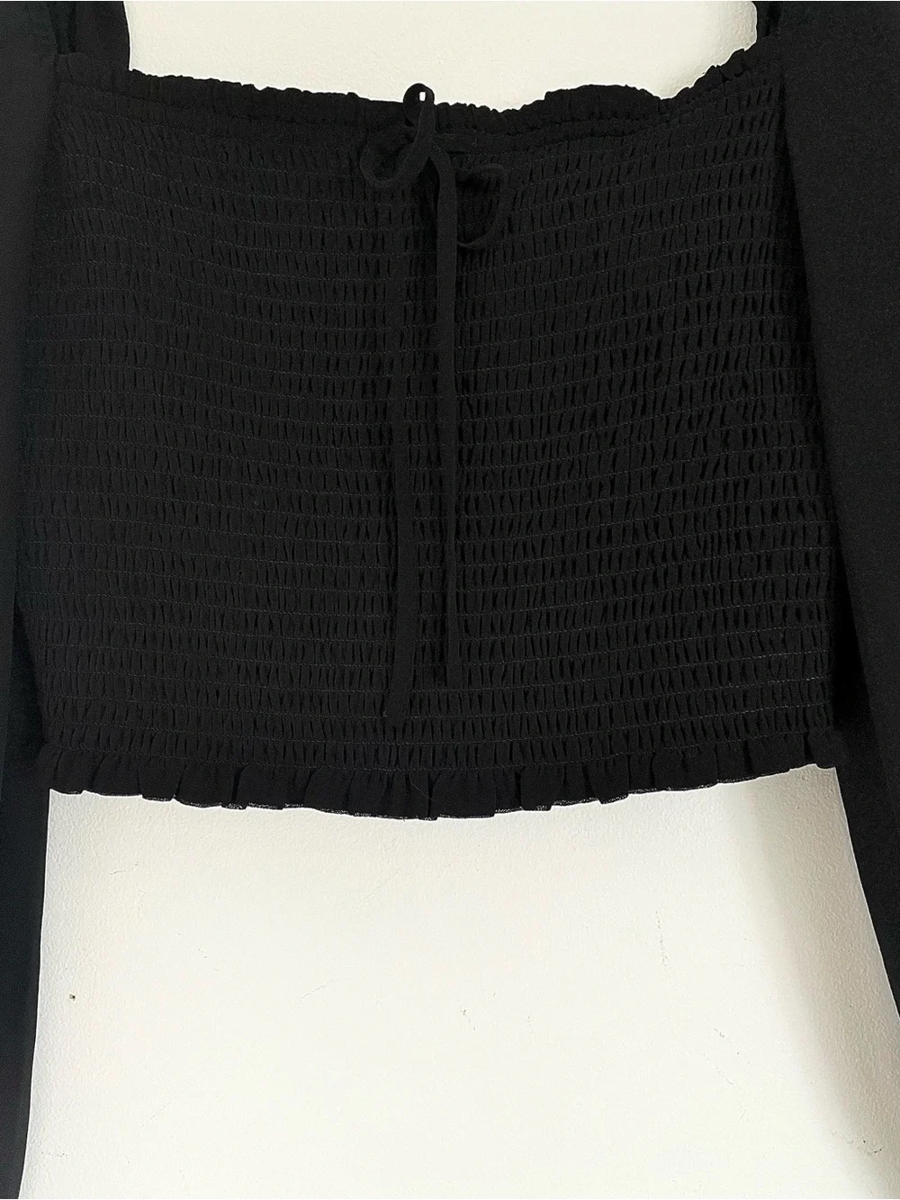 Artizia Wilfred Saga Smocked Chiffon Prairie Blouse in Black Size M EUC